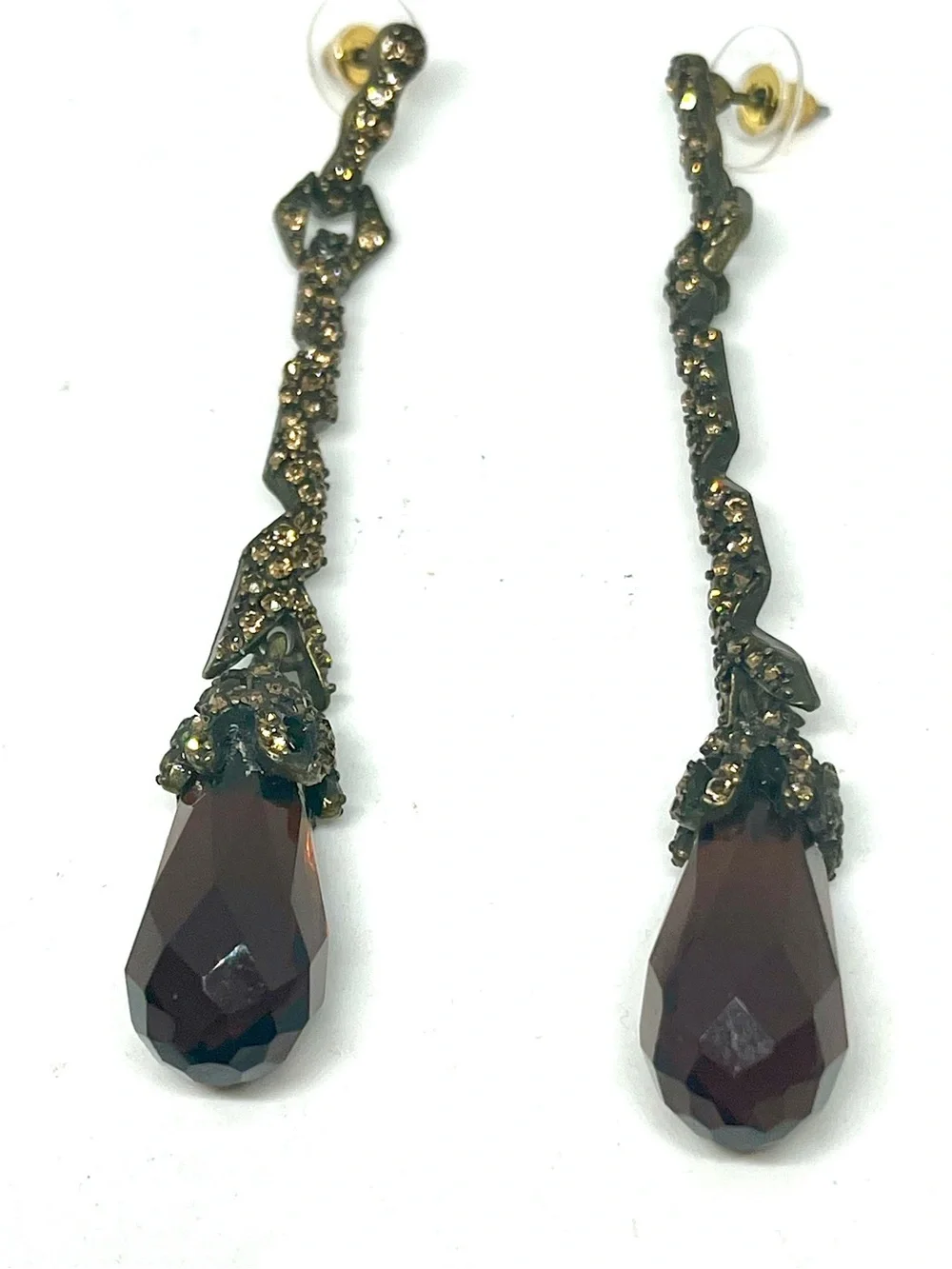 Vintage Smoky Quartz Drop Earrings